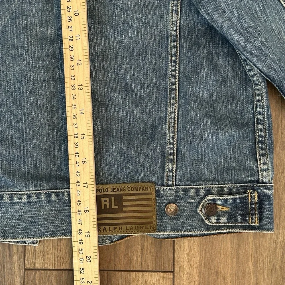 Polo Jeans Co Ralph Lauren Denim Jacket - Kids XL Fits Women's XS Y2K Trucker - Picture 8 of 13
